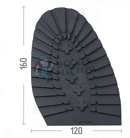 Проф. формованная "Dunlop Tank" р.45-46. Черный, 5мм - Чертеж