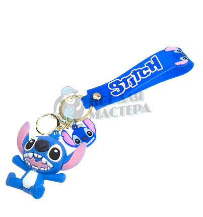 Брелок для ключей Стич, + карабин, цв.синий