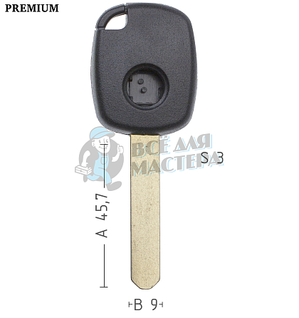 Корпус ключа HOND-31 HON66 HD58 1 кнопка КНР   HONDA - Чертеж