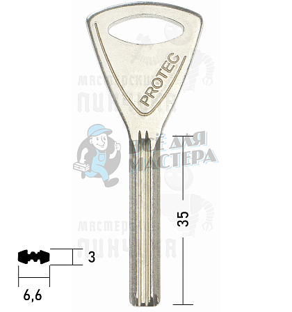 Abloy Protec Original КНР - Чертеж
