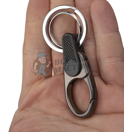Карабин с двумя кольцами для ключей овальный