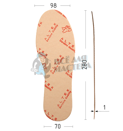 Стелька картон "Altex", р.44