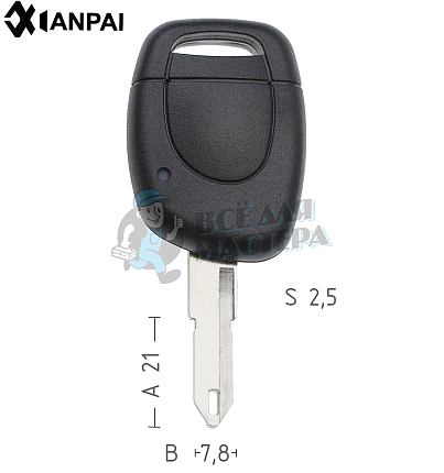 Корпус ключа NE38 NE73 NE79P49 1 кнопка  RENAULT  КНР