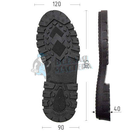 Подошва муж. "Track", Киров 33065-М р. 41, цв. черный