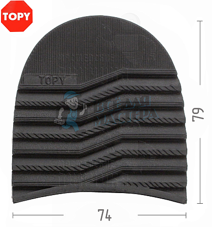 Набойки Topy  Serac, р-р 168, цв.чёрный (9) - Чертеж