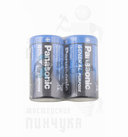 Батарейка Panasonic R14 Shrink 2 General Purpose (2/24/480) - Чертеж