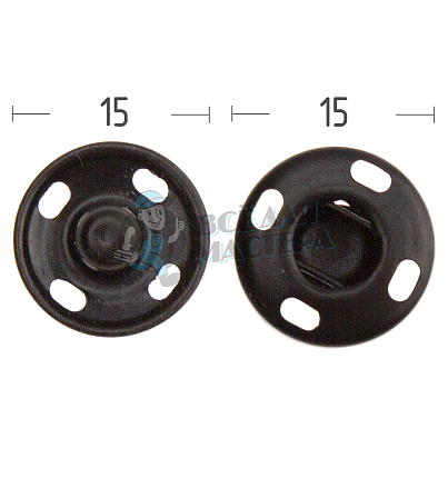 Кнопка пришивная 15мм латунь цв оксид