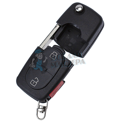Корпус выкидного ключа HU-HAA.P1 HU66 HF55P65 2 кнопки овал.VOLKSWAGEN КНР