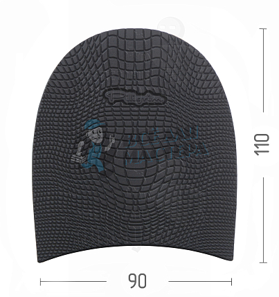 Набойка Piligrim "Черепашка", разм. XL, 95x110x6,5мм, цв. черный