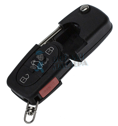 Корпус выкидного ключа HU-HAA.P1 HU66 HF55P65 3 кнопки + паника овальные AUDI КНР