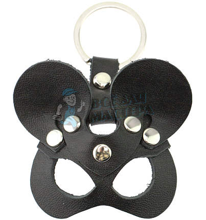 Брелок кожаный Мышка, цв.черный