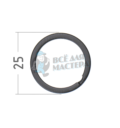КОЛЬЦО ЧЕРНОЕ 25D ПЛОСКОЕ 