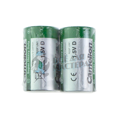 Батарейка Camelion Super Heavy Duty D/R20 BL2 Shrink Alkaline 1.5V (2/12/96) - Чертеж