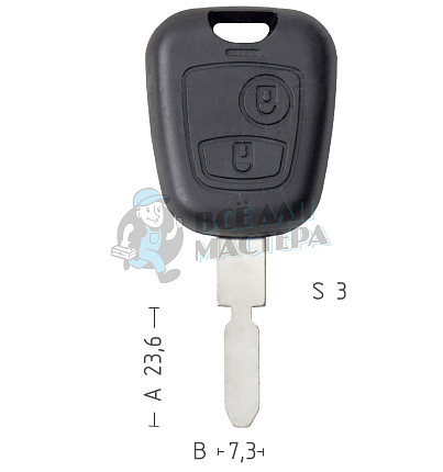 Корпус ключа NE51P2 NE78 NE81P 2 кнопки PEUGEOT //  КНР