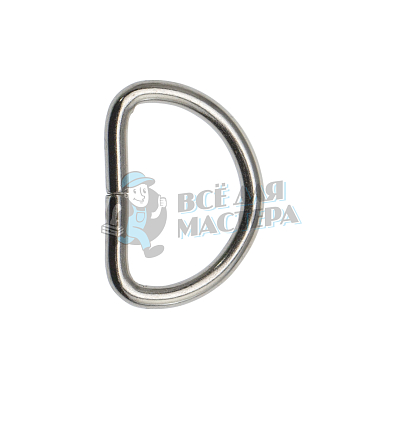Полукольцо 15мм (толщ. 2мм) цв. никель.