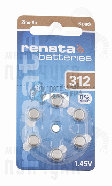 Батарейка RENATA ZA 312 (6/60/300/3000) - Чертеж