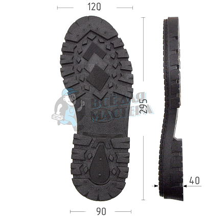 Подошва муж. "Track", Киров 33065-М р. 40, цв. черный