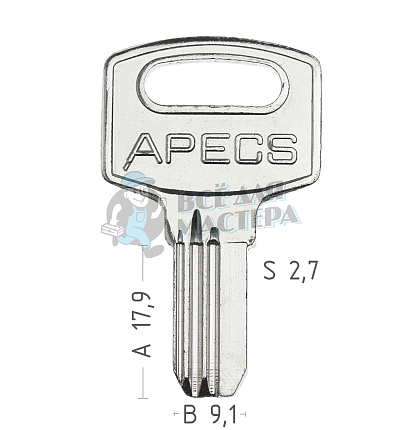 АПЕКС mini 3 паза (2,7*9*18) ВЕРТ КНР