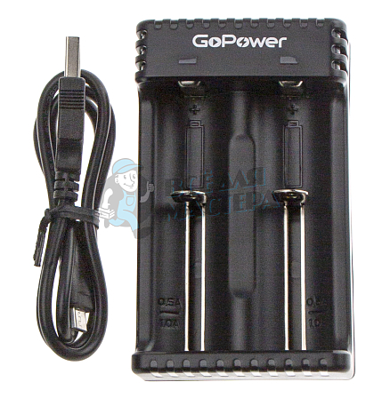 Зарядное устройство для аккумуляторов GoPower LiCharger 4 Ni-MH/Ni-Cd/Li-ion/IMR 2 слота (1/100) - Чертеж