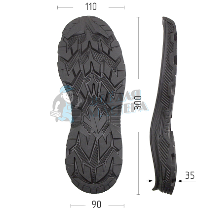 Подошва муж. "BORIS", р.41, цв.ченый