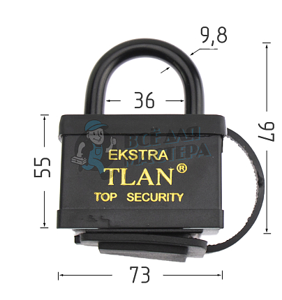 Навесной замок EXTRA TLAN ОРЁЛ 73мм