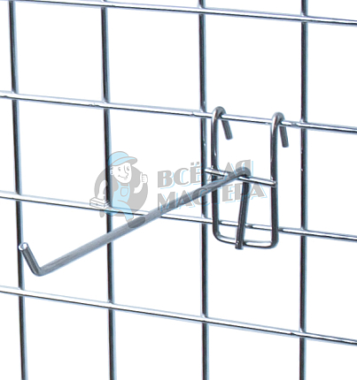 Торговая решетка (сетка) с кронштейнами для оборудования магазина, 1200*600, хром