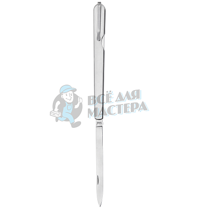 Нож технолога складной с клинком 11см, вилкой и клипсой, металлическая рукоятка, Португалия