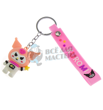 Брелок для ключей "Кошечка Куроми" цв.коралловый + ремешок