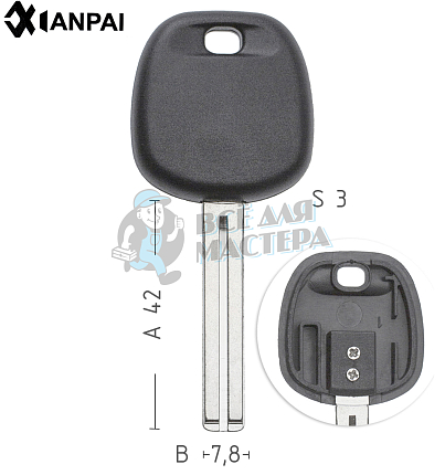 Авто с местом под чип TPX TOYO-30.P1 TOY48 TY47P80 TOYOTA // КНР