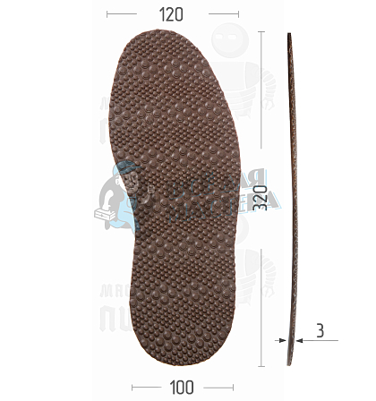 Подошва "Walkbase Sport" т.3 р.10 тропик - Чертеж