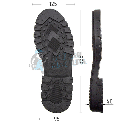 Подошва муж. "Track", Киров 33065-М р. 44, цв. черный