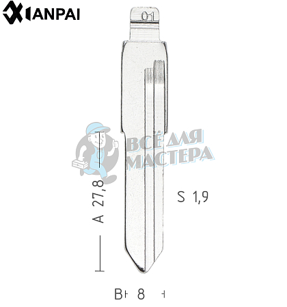Лезвие HF44_WT7BP КНР - Чертеж