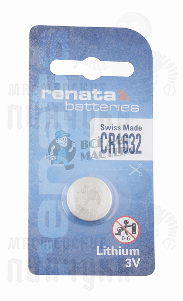 Батарейка часовая RENATA CR1632 BL1 (1/10/300/2400) - Чертеж