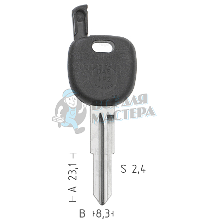 T00DW1PA TP00DAE-4P2 а/пласт.с мест.п/чип DAEWOO - Чертеж