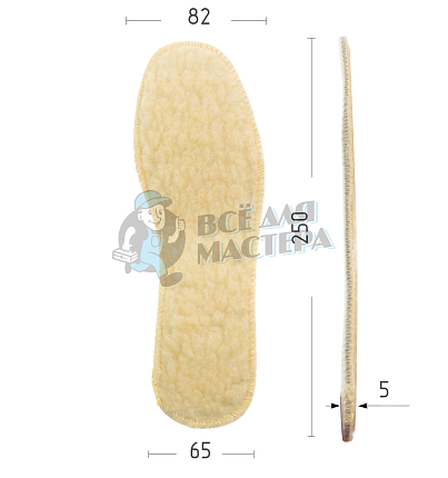 Стелька текстильная барашек (А4) р.40