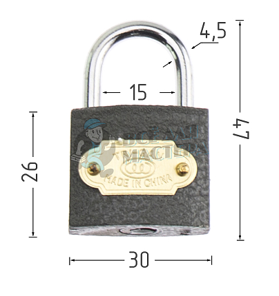 Навесной замок TRI-GAN 32мм