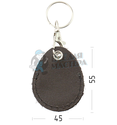 Чехол брелок «Капелька» с карабином, цв.коричневый 