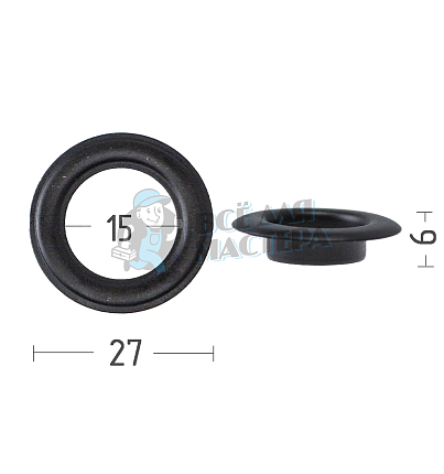 Люверсы №28, 15мм, сталь, цв. оксид.