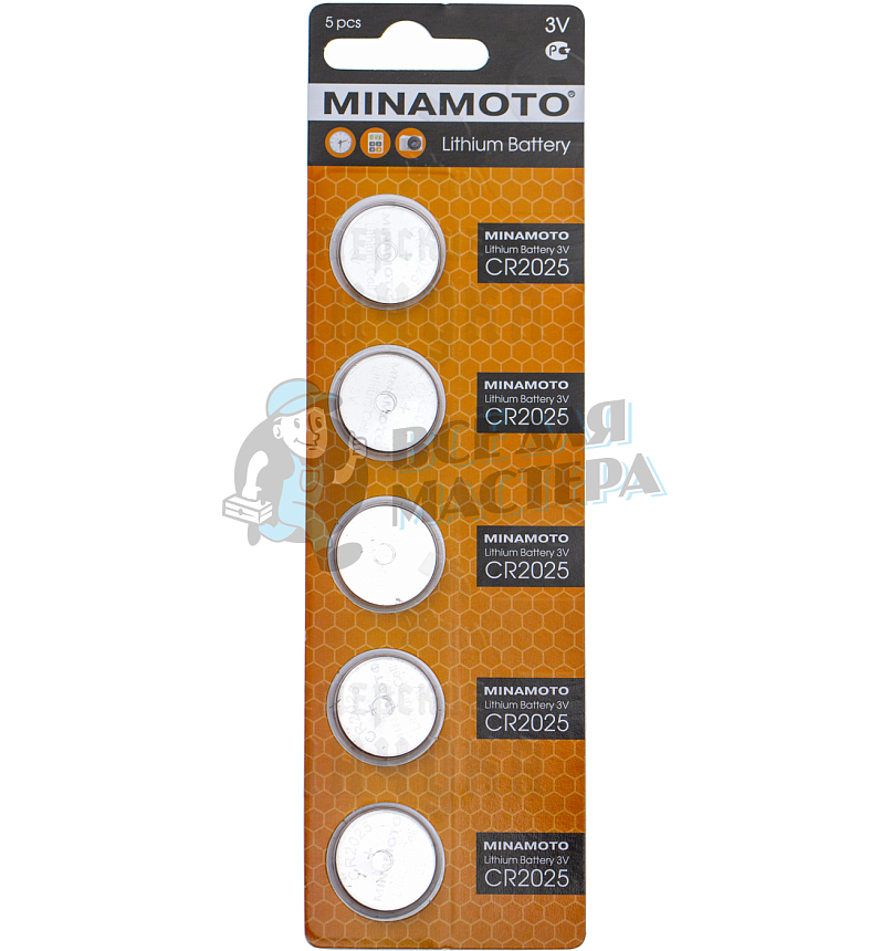 Батарейка Minamoto CR2025 BL5 Lithium 3V (5/100/5000)