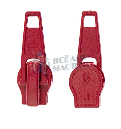 Бегунок для спиральной молнии, тип 5, сумочный, цв.красный 148