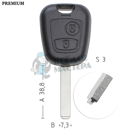 Корпус  Peugeot307( VA2)2кн.ремкомплект   КНР - Чертеж