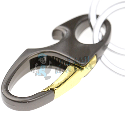 Карабин овальный с двумя кольцами для ключей и открывашкой