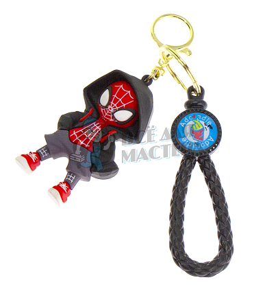 Брелок для ключей "Человек-Паук" цв.чёрный+ карабин