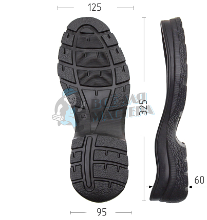 Подошва муж. Киров 115-Б р. 44, цв. черный