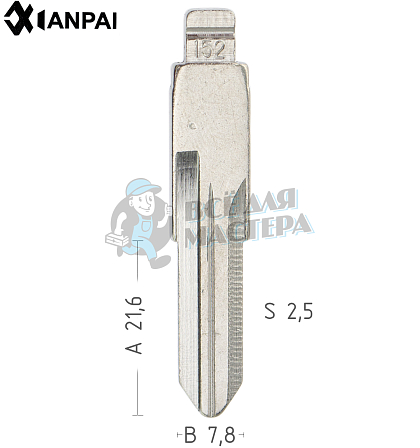 Лезвие VA-34 VAC102D VC82  КНР - Чертеж