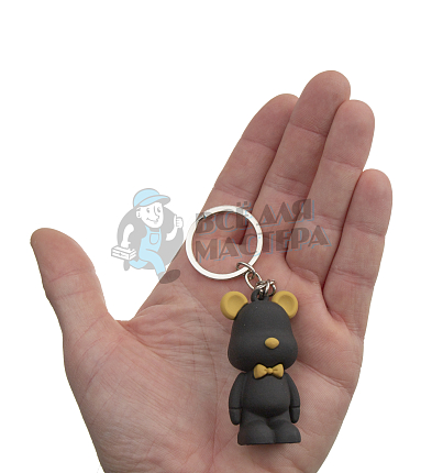 Брелок для ключей "Мишка с бабочкой" 