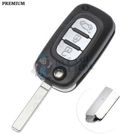 Корпус выкидного ключа VA49 VA6 VC75 3 кнопки КНР  RENAULT