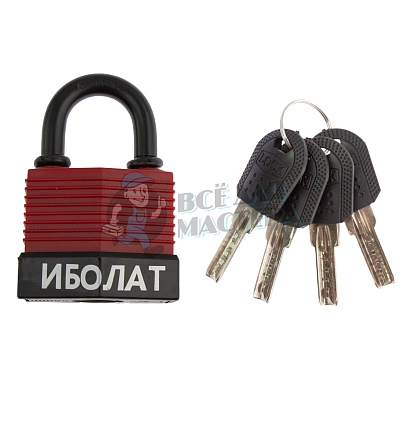 Навесной замок "ИБОЛАТ" 55мм (красный)