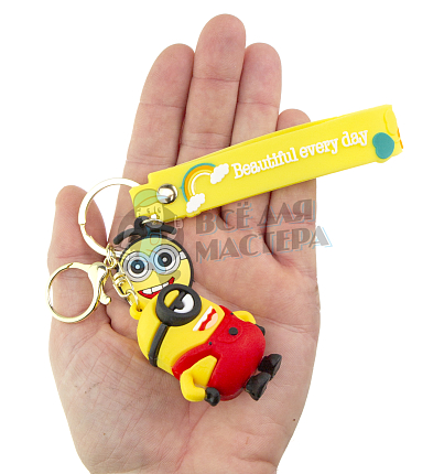 Брелок для ключей "Миньон" Стюарт цв.красный + карабин