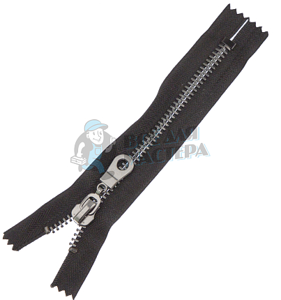 Молния металлическая тип 8 16см, н/р, цв черный 322, зв оксид